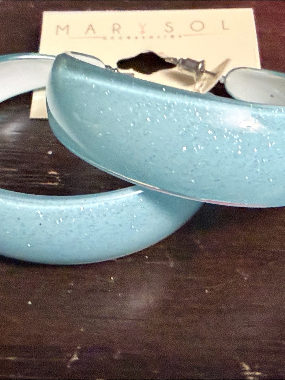 7 Pairs Colorful Glitter Hoop Earrings - Assorted Colors - Picture 5 of 8